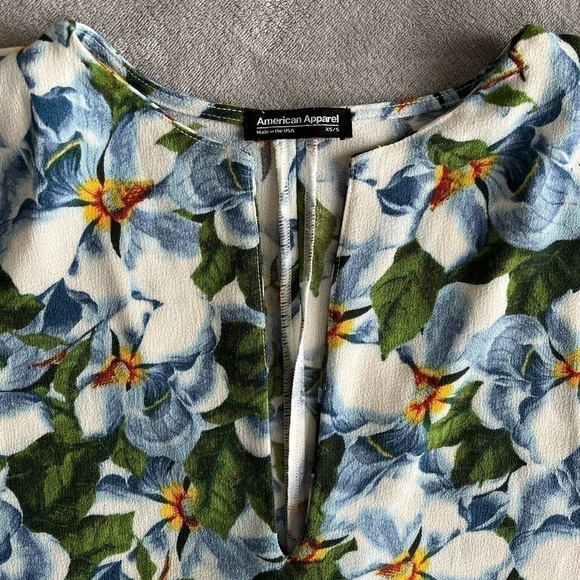𝅺AMERICAN Apparel Tropical Floral Shift Dress XS/S - Picture 5 of 9